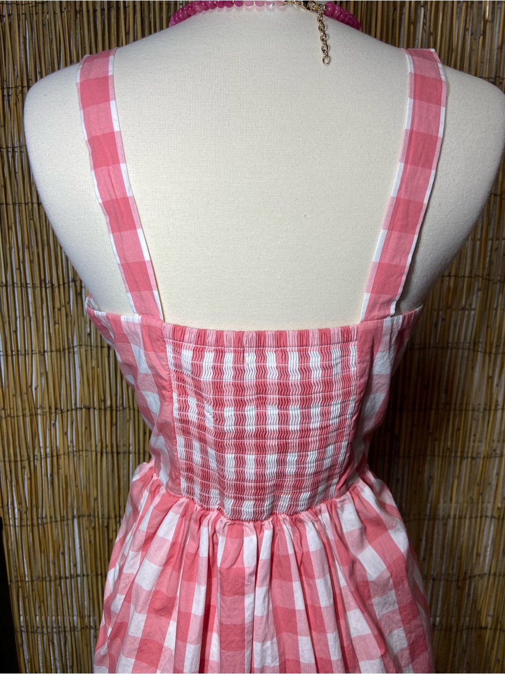 J.Crew Pink White Gingham Sleeveless Fit & Flare Dress Size:S - Picture 4 of 10